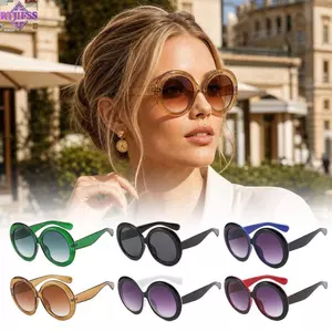 Kính râm lái xe RTJIFSS, Kính râm tròn cỡ lớn bảo vệ UV400 đơn giản, Kính râm thể thao ngoài trời cổ điển đa năng thời trang dành cho nam giới