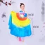 Quạt Khiêu Vũ Haipai Yangko Quạt Khiêu Vũ Mở Rộng Đạo Cụ Khiêu Vũ Hai Mặt Vuông Khiêu Vũ Màu Gradient Quạt Lụa