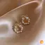 Bông tai ngọc trai mô phỏng bằng kim loại thanh lịch dành cho nữ Trang sức thời trang Tiệc cưới sang trọng Bông tai cô gái Trang sức mới