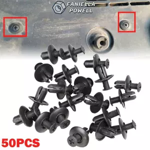 FANIELLAPOWELL 50 chiếc Kẹp dây buộc tự động, Kẹp giữ lỗ 8 mm bằng nhựa, Bảng viền cửa Đinh tán màu đen Dây buộc cho / Mazda / / Nissan