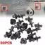 FANIELLAPOWELL 50 chiếc Kẹp dây buộc tự động, Kẹp giữ lỗ 8 mm bằng nhựa, Bảng viền cửa Đinh tán màu đen Dây buộc cho / Mazda / / Nissan