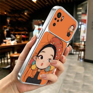 Ốp Lưng Cho REDMI NOTE 10 10S 4G NOTE 10 PRO 4G Vỏ Điện Thoại Lo Âu Vỏ Mềm Silicon Chống Sốc Thiết Kế Mới Thẩm Mỹ Màu Cam Dễ Thương Cho Bé Gái DSCMD1