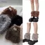 Woke Nữ Lông Thú Sang Trọng Chân Ấm Áp Cho Đảng Mùa Đông Chữ Cái Nhãn Boot Còng Gaiters