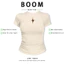 BOOM Áo Baby Tee Nữ Cotton Ôm Body-Áo Thun Ngắn Tay Y2K In Hình PhongCách Mùa Hè, Cổ Tròn Hàng Đầucách hàn quốc phong347