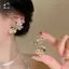 Bông tai hoa Zircon đầy màu sắc lãng mạn dành cho nữ Thời trang bé gái Bông tai hoa hình giọt nước ngọt ngào Quà tặng trang sức dự tiệc tinh tế Mới