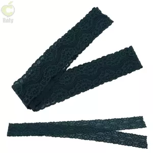 ROLY 1 Chiếc Ruy Băng Ren, Viền Hoa 1.77 Inch Rộng Co Giãn Ren Viền, Xanh Đậm 10 Sân Ren Viền Ruy Băng Để May