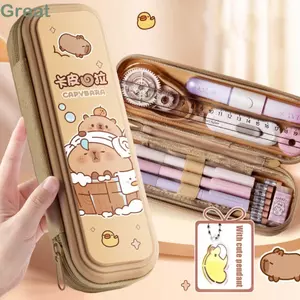 Hộp Văn Phòng Phẩm TUYỆT VỜI, Capibara / Bút Chì Chống Vỡ Phi Hành Gia Không Gian, Túi Đựng Bút Chì Dung Tích Lớn Chống Thấm Nước Giảm Cân Học Sinh Tiểu Học