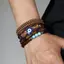 PNPIA- Vintage Phong Cách Bohemian Đính Hạt Vòng Tay Nam Nhiều Lớp Gỗ Đính Hạt Dừa Đính Hạt Dây Chuyền Trang Sức Phụ Kiện Quà Tặng