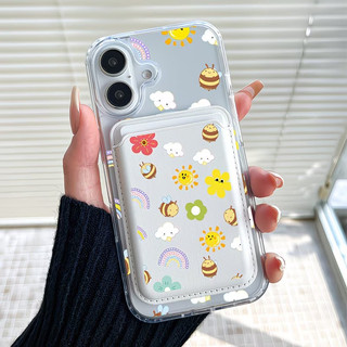 Ốp bảo vệ họa tiết ong hoạt hình cho iPhone 11 12promax 13pro15pro 15promax 14 14promax 14pro 16 pro max 16 plus 17 17promax