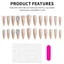 Glossy Nude Press on Nails - Móng tay giả không thể phá vỡ tự nhiên để biểu diễn sân khấu