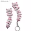 # HB # Móc khóa mèo màu hồng in 3D có đuôi linh hoạt khớp nối Thiết kế hoạt hình dễ thương để trang trí Bapa Quà tặng cho những người yêu mèo.