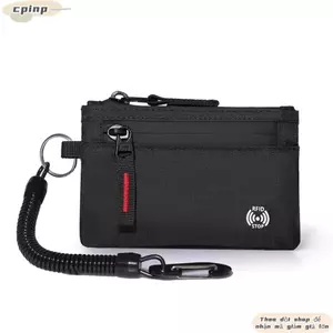 Hộp đựng thẻ tín dụng CPINCP, Ví nam Nylon Rfid, Sang trọng mỏng chống trộm với thẻ chìa khóa Carabiner Ví nam