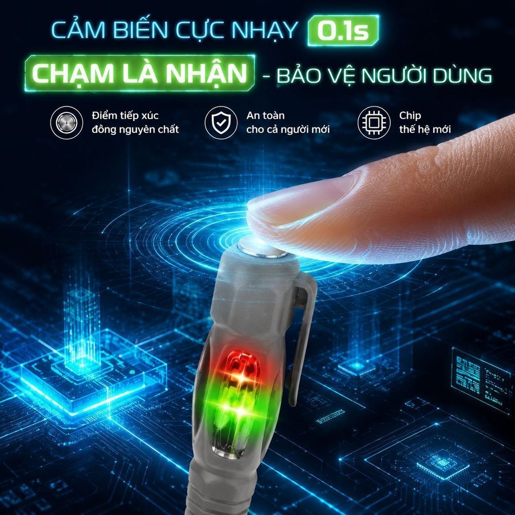 ⚡Ship Nhanh⚡Bút thử điện mô-men xoắn cao 2 đầu | Bút cảm ứng LED sáng kiểm tra điện | Bút phát hiện dây nóng nguội