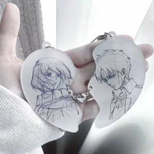 2 Cái / bộ Anime Tấn Công Mikasa Ackerman Hình Trái Tim Móc Khóa Ba Lô Mặt Dây Chuyền Cosplay Phụ Kiện Cặp Đôi BFF Quà Tặng