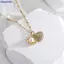 Bluelover Ngọc Trai Nelace Cho Nữ Đầy Kim Cương Giả Vỏ Titan Mặt Dây Chuyền Nelace Không Mòn Kim Loại Nelace Mới