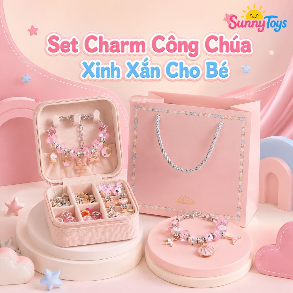 Hộp Phụ Kiện Làm Vòng 66 Món SunnyToys- Bộ Charm DIY Cho Bé Tự Thiết Kế Trang Sức