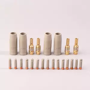 HL 9 Cái 0.8 / 1.0 / 1.2mm MIG Đèn Pin Gas Đầu Giá Đỡ Bộ Phận Bảo Vệ 15AK Đèn Pin Hàn Mới Lớp Phủ Bảo Vệ Vòi Phun LMWU