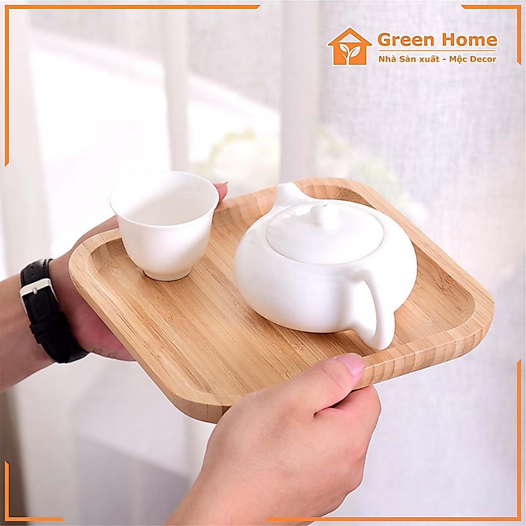 Khay Gỗ Tre Decor Hình Chữ Nhật, Đĩa Gỗ Tre Tự Nhiên Cao Cấp Nhiều Kích Thước Lựa Chọn Cho Gia Đình