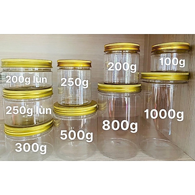 5 hủ nắp nhôm vàng , nhôm bạc , 100g ,200g,250g,500g ,1000g