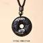 Mặt dây chuyền khóa an toàn cung hoàng đạo Obsidian tự nhiên