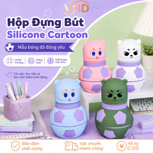 Hộp Đựng Bút Silicone Cartoon – Mẫu Bóng Đá Đáng Yêu, Có Thể Mở Rộng, Chống Nước – Góc học tập & làm việc sinh động