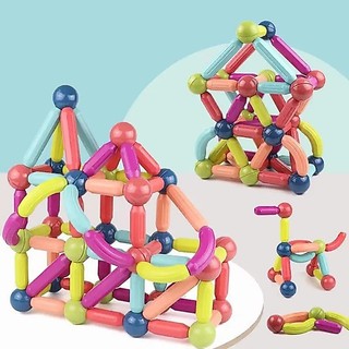 Đồ Chơi Xếp Hình Nam Châm 64 chi tiết, Đồ chơi Giáo Dục - An toàn - Thông minh