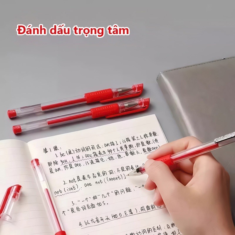 Bút Bi Nước Học Sinh Văn Phòng Viết Mượt Không Lem Combo 20 Bút Ngòi 0.5mm Mực Đen/Xanh/Đỏ