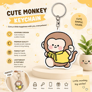 Móc Khoá Bé Khỉ Áo Vàng