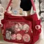 DARON Túi Itabag trong suốt, Túi đeo vai Harajuku JK phong cách Nhật Bản, Huy hiệu thời trang Hiển thị Túi Tote vải Pvc thông thường Mua sắm