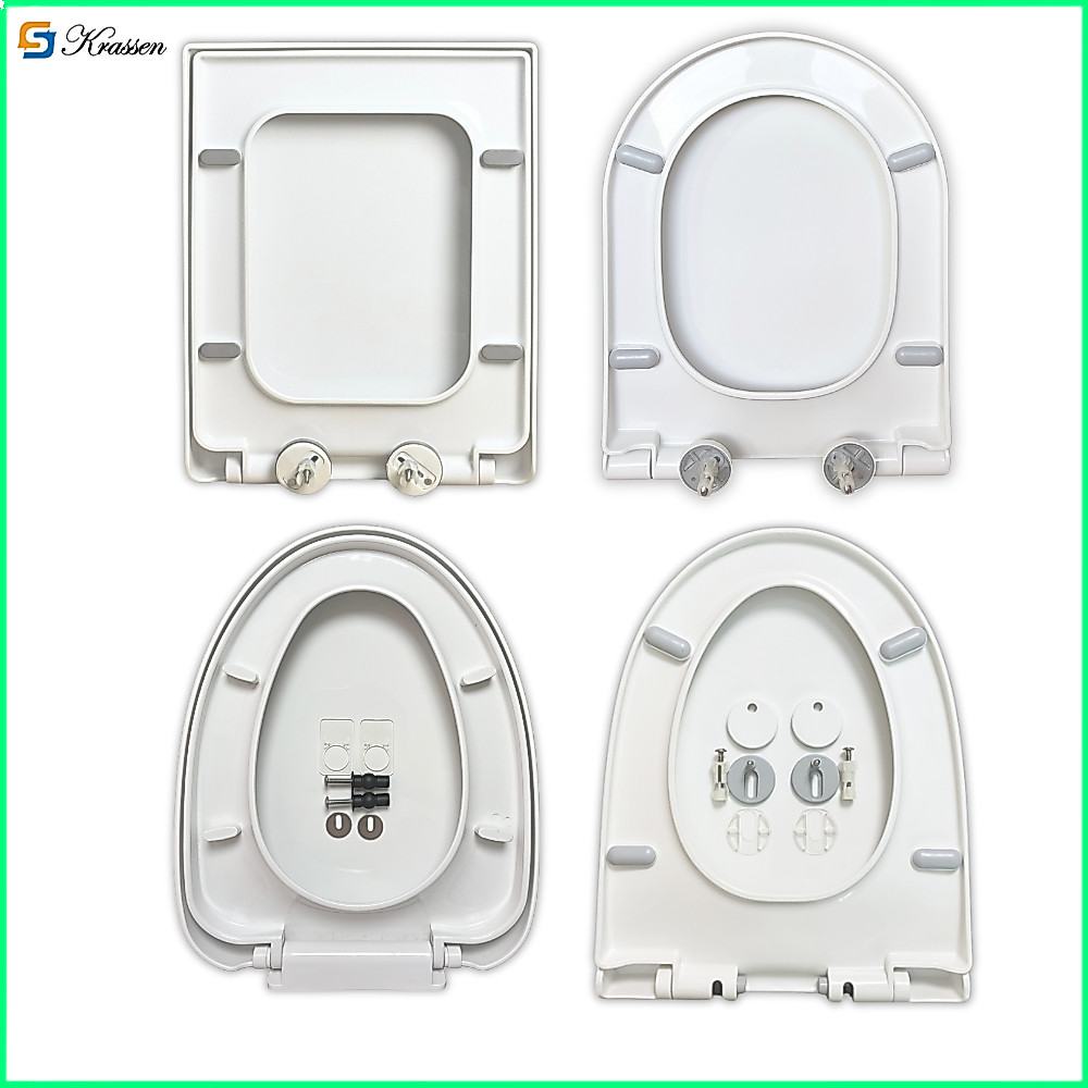 KS.88 - Nắp bồn cầu đóng rơi êm cho các loại bồn cầu liền (01) khối. Làm từ nhựa PP cao cấp màu trắng bóng bền.