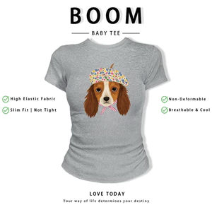 BOOM Áo Baby Tee Nữ Cotton Ôm Body-Áo Thun Ngắn Tay Y2K In Hình PhongCách Mùa Hè, Cổ Tròn Hàng Đầucách hàn quốc phong546