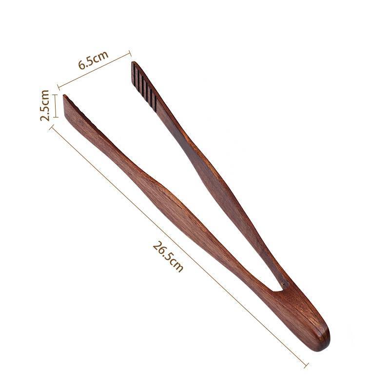 NS Gỗ Nhà Bếp Kẹp Thực Phẩm Salad Phục Vụ BBQ Lưỡi Thịt Bánh Mì Nướng Thực Phẩm Kẹp BBQ Kẹp Nhà Bếp Buffet Dụng Cụ NS