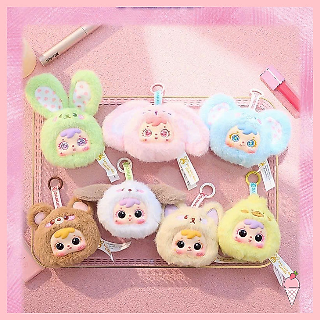 [Hỏa tốc HCM] Blind Box Móc khóa gấu bông Samuel San Xiao Mao Make up Mirror chính hãng