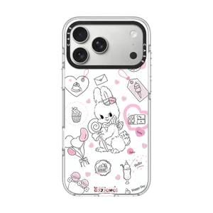 Phim Hoạt Hình Pha Lê Đá Từ Tính Trắng Thỏ Sữa Trong Suốt Ốp Lưng Điện Thoại iPhone 17 Pro Max 16 15 14 13 17air 16Plus Ốp Cứng Chống Sốc Bảo Vệ Vỏ