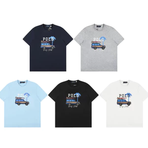 Chất Lượng Cao Nam Nữ Cổ Tròn Nguyên Chất Cotton Ngắn Tay Áo Thun Ô Tô Dừa Lướt In Rời Top