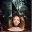 Mũ phù thủy dành cho nữ Bộ mũ và vòng cổ ren nhọn Mũ phù thủy Halloween dành cho tuổi Teen mueadsyvn