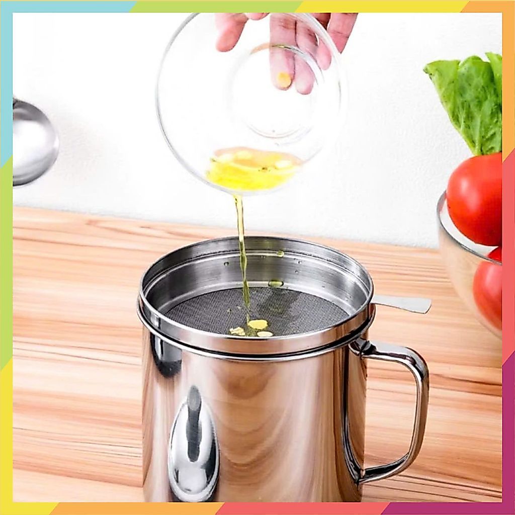 CA LỌC DẦU ĂN- Ca Lọc Dầu Ăn Inox 304 Có Lưới Lọc Dầu Cực Trong Không Để Lại Cặn - MA: CALOCDAUAN