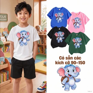 Áo thun bé trai năng động Vải mềm mại Cho bé từ 2-12 tuổi Dễ phối đồ