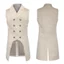 Nam Gothic Steampunk Đôi Ngực Tailcoat Áo Khoác Jacquard Thổ Cẩm Không Tay Đuôi Nuốt Áo Thời Trung Cổ Victoria Trang Phục Cho Sân Khấu Biểu Diễn Tiệc Cosplay
