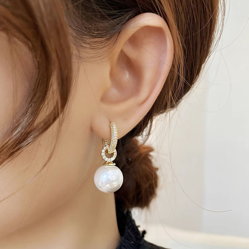 Bông tai ngọc trai thiết kế bạc 925 sang trọng