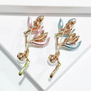 2025 Tính Khí Men Phong Lan Cao Cấp Thổ Cẩm Ngọc Trai Cao Cấp Thanh Lịch Đơn Giản Phụ Kiện Cao Cấp Corsage Pin 6.16