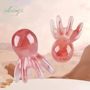 CATMALLER88 Lược Massage bạch tuộc, Máy mát xa đầu kinh tuyến cạo đầu chống rụng tóc, Dụng cụ mát xa da đầu bằng nhựa cầm tay 8 răng Dụng cụ chăm sóc tóc Bấm huyệt
