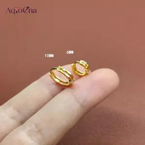 AqToCna 1 Cặp Thời Trang Đơn Giản Nhỏ Vòng Bông Tai Dành Cho Nữ Sáng Bóng Zircon Vòng Tròn Xương Tai Trang Sức Móng Tay AqToCna