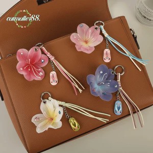 CATMALLER88 Móc Khóa Tua Rua Hoa, Treo Đồ Trang Trí Ba Lô Trang Trí Móc Khóa Hoa Nhân Tạo, Thời Trang Mô Phỏng Hoa Móc Chìa Khóa Nữ