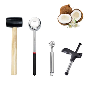 Dụng cụ mở dừa bằng thép không gỉ Dụng cụ mở lỗ dừa màu xanh lá cây gia dụng Dụng cụ mở vỏ dừa Dụng cụ tiện dụng 4A9Y