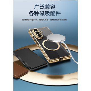 Vỏ trong suốt mạ điện từ tính cho Samsung Galaxy Z Fold 7 Z Fold 6 5 4 3 Vỏ phim cường lực