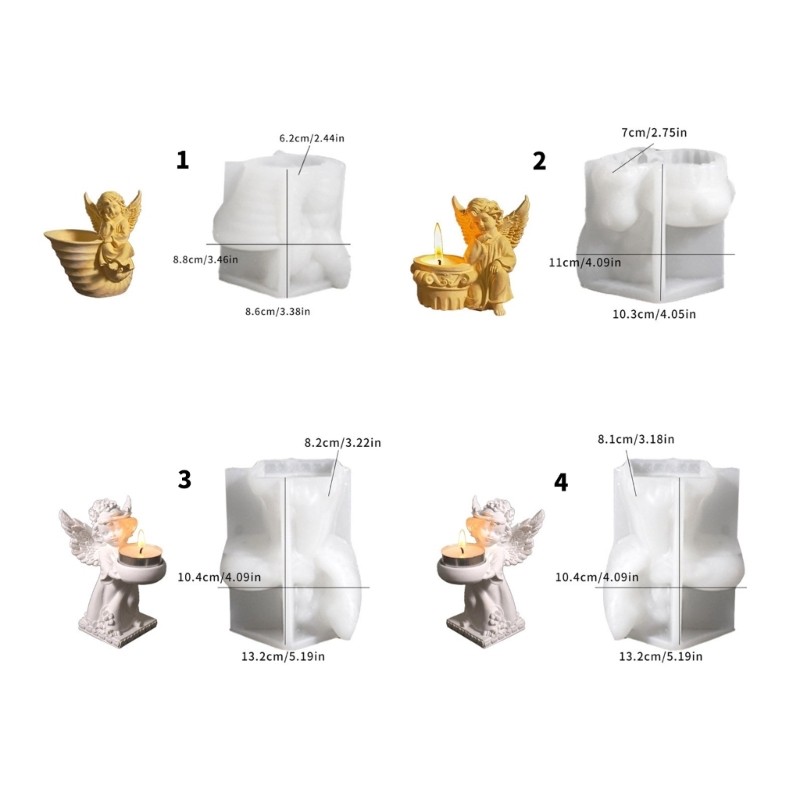 Wellb Silicone Tượng Thiên Thần Khuôn Thủ Công Đồ Dùng Trang Trí Bánh Sô Cô La