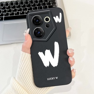 Dành Cho Tecno Camon 20 Premier Case CK9n Cover Chữ May Mắn Dễ Thương Mềm Mờ Silicon Chống Sốc Ốp Lưng Cho Camon 20 Premier Casing