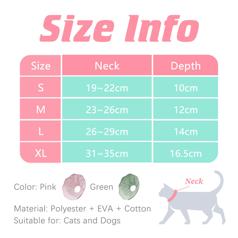 HamshMoc Cổ áo Pet E nhẹ chống nước hai mặt EVA lót để chăm sóc phục hồi