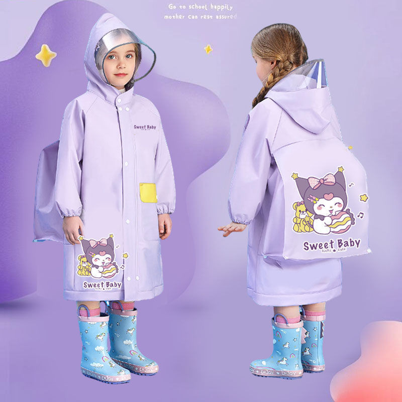 Áo Mưa Trẻ Em Cao Cấp Chống Thấm Nước Cho Bé Trai Bé Gái Đi Học Mẫu Giáo Có Vị Trí Để Ba Lô